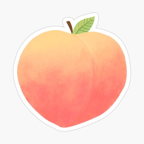 Get my art printed on awesome products. Support me at Redbubble #RBandME: https://www.redbubble.com/i/sticker/Yummy-Peach-by-trajeado14/59758802.EJUG5?asc=u Peach Clip Art, Peach Sticker, Color Me Mine, Sticker Aesthetic, Sticker Ideas, Note Book, Stickers Packs, Peaches, Cute Designs