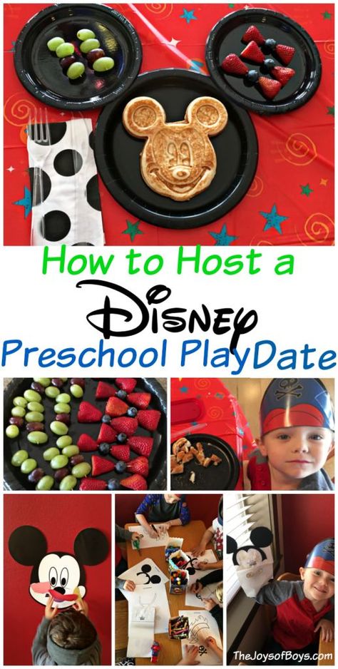 This Disney preschool play date looks like so much fun!  I love the idea to have a brunch with Mickey waffles! #Disneykids #disney #play date #disneyplaydate #momlife #motherhood #parenting #raisingkids #preschoolers #preschool #preschoolplaydate Pre School Ideas, Play Date Ideas, Date Looks, Mickey Waffles, Disney Play, Dishes Recipe, Boys Play, Preschool Play, Bento Lunches