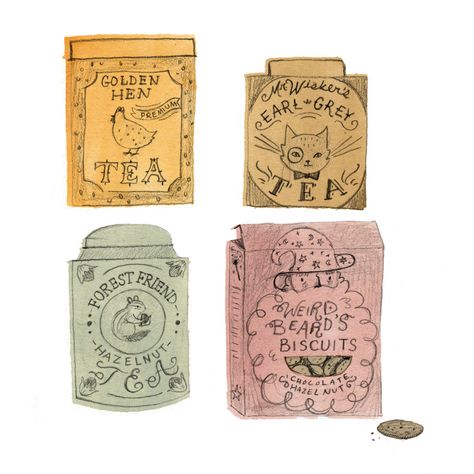 Sticker Packaging Ideas, Product Packaging Ideas, Julianna Swaney, 타이포그래피 포스터 디자인, Illustration Portfolio, Characters Design, Vintage Packaging, Grey Tea, My Sketchbook