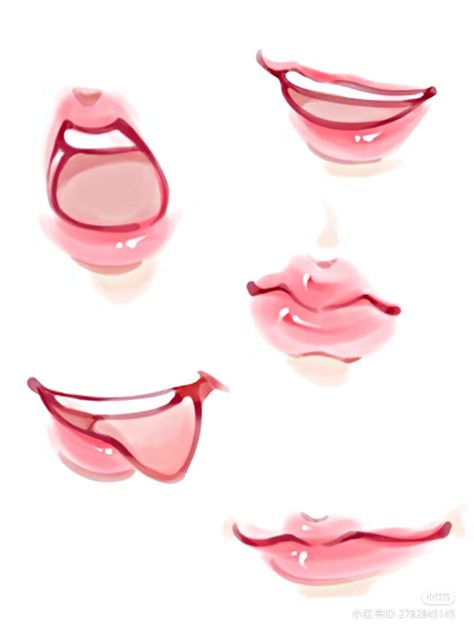 Cute Mouth Drawing, Mouth Art Reference, Lip Drawing Reference, Mouth Reference Drawing, Lips Drawing Reference, Lips Drawings, Drawing Mouths, Mouth Drawing Reference, Lips Reference