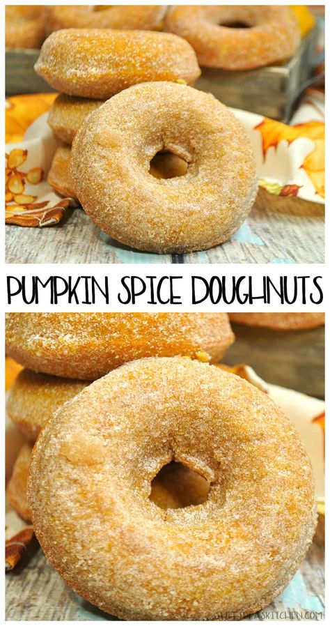 Pumpkin Spice Doughnuts Cheesecake Donut, Doughnuts Easy, Pumpkin Spice Doughnuts, Baked Burgers, Pumpkin Donuts Recipe, Einkorn Recipes, Vegan Pumpkin Spice, Pumpkin Spice Donut, Healthy Low Calorie Meals