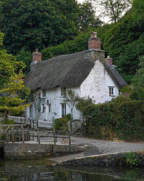 via chrishayward.uk Helford Cornwall, English Cottages, Summer Scenes, English Cottage Garden, Cottage Gardens, Interesting Buildings, Country Scenes, Village Life, English Cottage