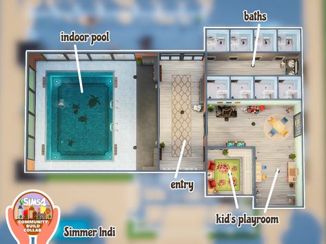 Sims 4 Community Pool Ideas, Sims 4 Public Pool Ideas, Sims Indoor Pool, Sims 4 Pool Lot, Sims 4 Community Pool, Sims 4 Public Lots, Sims 4 Public Pool, Sims 4 Community Lots Ideas, Ts4 Community Lots