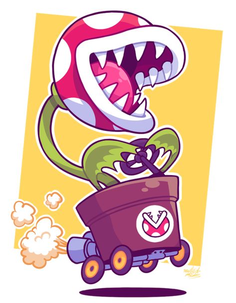 Piranha Plant Driving Super Smash Bros Characters, Piranha Plant, Nintendo Super Smash Bros, Sticker Tattoo, Tattoo Trend, Super Mario World, Super Mario Art, Nintendo Art, Mario Art