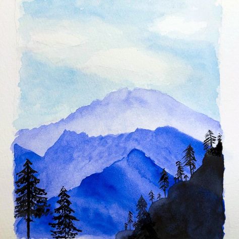 Aquarell Bilder für Anfänger • Nina Paints Happy Paintings, Simple Art, Diy Painting, Art Studio, Paint Colors, Natural Landmarks, Drawings, Art, Nature