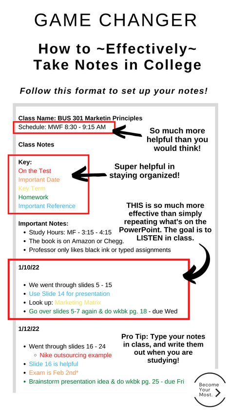 Take Better Notes - The Best Guide (Transform Your Grades Now) - Become Your Most Note Taking Methods College, Notetaking Method, Notes For College, Notes Studying, Notion Tips, How To Take Notes, Grammar Notes, Note Taking Strategies, English Grammar Notes