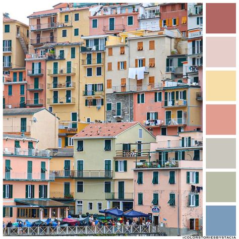 Terra Cotta + Pesto Palette of Cinque Terre⁠ ✨ 📷: @manderc0mmander Color Story, Color Stories, Terra Cotta, Pesto, Color Palette, Building, On Instagram, Color, Instagram