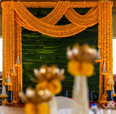 Marigold Wedding, Haldi Decor, Mandap Decor, Desi Wedding Decor, Diwali Decor, Wedding Backdrop Decorations, Wedding Design Decoration, Artificial Garland, Marigold Flower