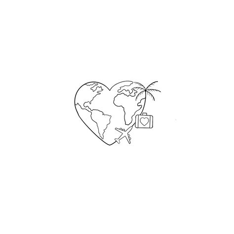 Globe With Airplane Tattoo, Travel Plane Tattoo, Heart Earth Tattoo, London Tattoo Ideas, Tattoos Traveling, Small Travel Tattoo, Minimalist Travel Tattoo, Globe Tattoos, Airplane Tattoos