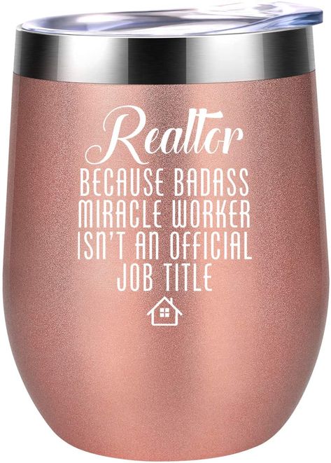 AmazonSmile | Realtor Gifts for Women, Real Estate Agent Gifts - Funny Valentines Day, Birthday, Thank You, Realtor Closing Gifts for Best Realtor, Salesperson, New Realtor, Broker - Coolife Wine Tumbler Mug Cup: Wine Glasses Women Real Estate, Gifts For Realtors, Gift Ideas Funny, Buying First Home, Funny Real Estate, Real Estate Agent Gift, Valentines Gift Bags, Realtor Closing Gifts, Real Estate Humor