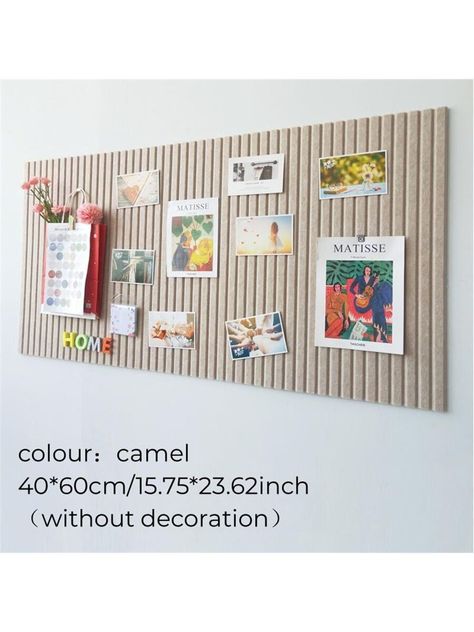 1pc 40*60cm Felted Grooved Board In Nordic Style For Displaying Photos And Artworks On Wall Or As Message BoardI discovered amazing products on SHEIN.com, come check them out! Wall Mounted Chalkboard, Workplace Wall Decor, Large Pin Board Wall, Clipboard Art Wall, Clipboard Photo Display, Post Card Display Wall, Pegboard Wall Decor, Hanging Kids Art On The Wall, Magnetic Photo Board