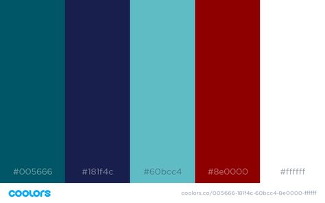 Dark teal, navy blue, light teal, dark red, white Plc Room, Teal Color Palette, Teal Color Schemes, Turquoise Kitchen, Red Color Schemes, Red Colour Palette, Blue Colour Palette, Red And Teal, Light Teal