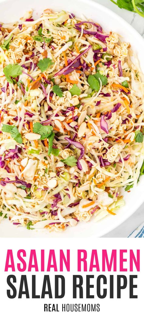 Kona Grill Asian Salad Recipe, Original Ramen Noodle Salad, Asian Bbq Sides, Orential Salad With Ramen, Ramen Slaw Salad, Asian Slaw With Ramen Noodles, Raman Salad, Coleslaw With Ramen Noodles, Grilling Meals