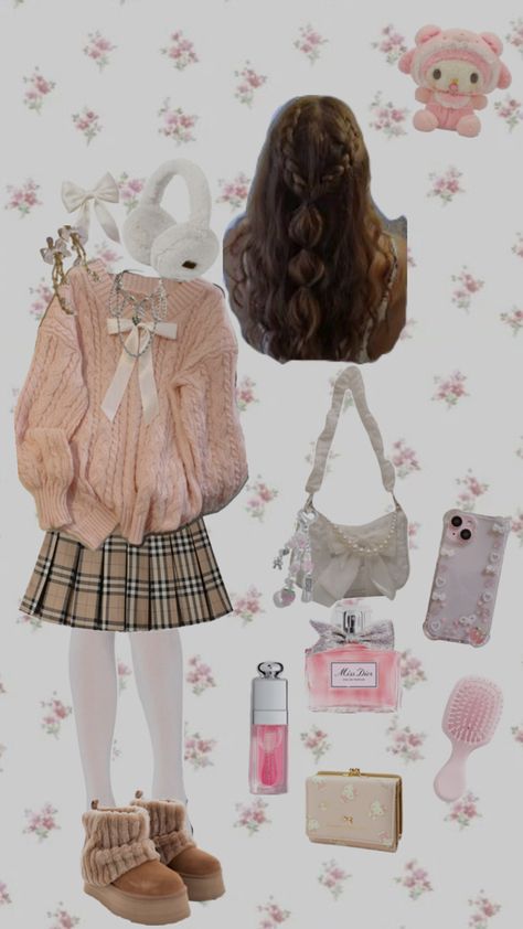 Cozy winter outfit coquette aesthetic Casual Coquette Outfit Winter, Winter Fairy Coquette Outfits, Coquette Winter Aesthetic, Coquette Winter Outfits, Kawaii Winter Outfits, Dollcore Outfits, Christmas Goals, Coquette Winter, Cozy Winter Outfit