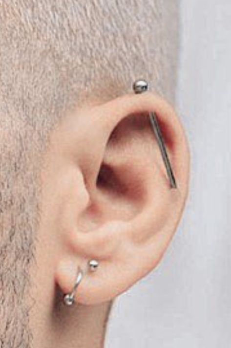 💛💛💛 Single Ear Piercing Men, Zayn Malik Earrings, Hoop And Stud Ear Piercing Men, Zayn Malik Jewelry, Zayn Malik Ear Piercing, Punk Ear Piercings Men, Guys Ear Piercings Men Stud Earrings, Guys Ear Piercings, Men's Piercings