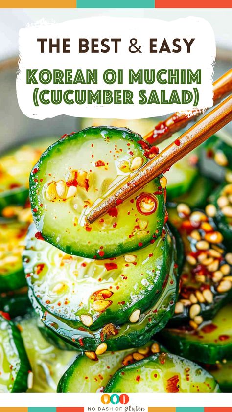 Korean Oi Muchim Recipe (Cucumber Salad) Korean Cucumber And Carrot Salad, Grated Cucumber Salad, Korean Smashed Cucumber Salad, Korean Marinated Cucumbers, Korean Cucumbers Recipe, Gochugaru Cucumber, Cucumber Rice Vinegar Salad, Korean Zucchini Side Dishes, Persian Cucumber Recipe