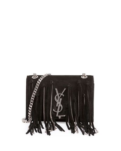 Leather Fringe Handbag, Purses Black, Fringe Handbags, Suede Purse, Chain Fringe, Saint Laurent Handbags, Fringe Purse, Suede Handbags, Handbags Leather