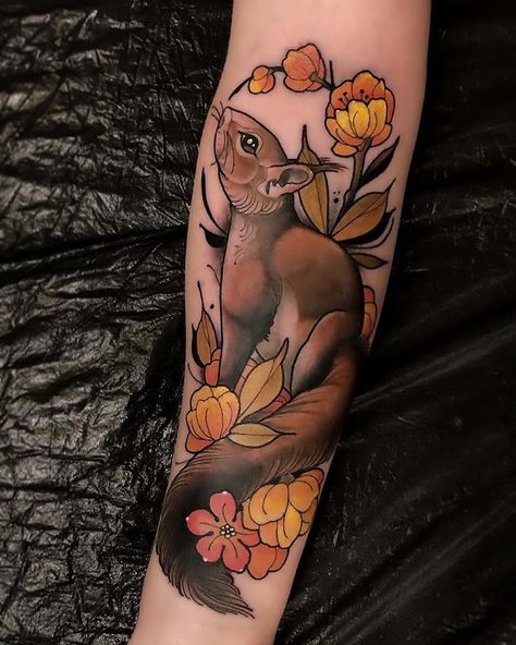 🐿🌼 #squirrel #neotraditional #neotrad #tttism #tattoo #ink #neotradwork #neotradeu #realisticink #frankfurt #realistictattoo… Fall Tattoos, Squirrel Tattoo, Rat Tattoo, Neo Trad Tattoo, Autumn Tattoo, Saved Tattoo, Witch Tattoo, Inspiration Tattoos, Gothic Tattoo