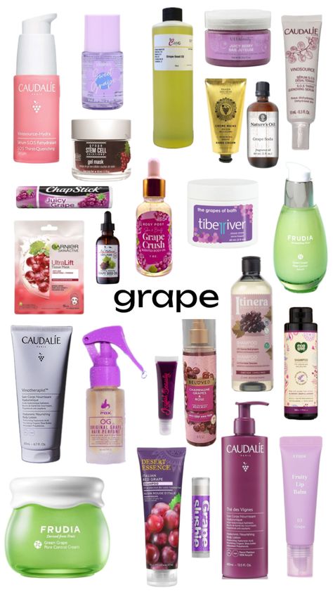 #grape #grapeskincare #fruitskincare #foodskincare #grapescent #skincare #preppyskincare Girl Skincare, Shower Time, Perfume Lover, Bath And Body Care, New Fragrances, Body Skin, Smell Good, Body Skin Care, Raisin