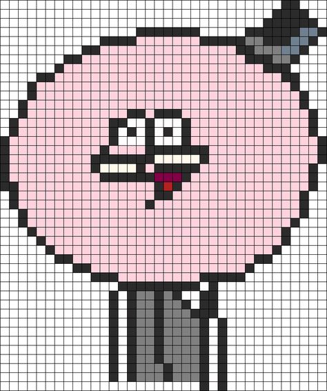 Regular Show Pops perler bead pattern Regular Show Perler Beads, Modele Pixel Art, Melty Bead Patterns, Beads Patterns, Kandi Cuff, Easy Pixel Art, Perler Crafts, Regular Show, Cross Stitch Letters