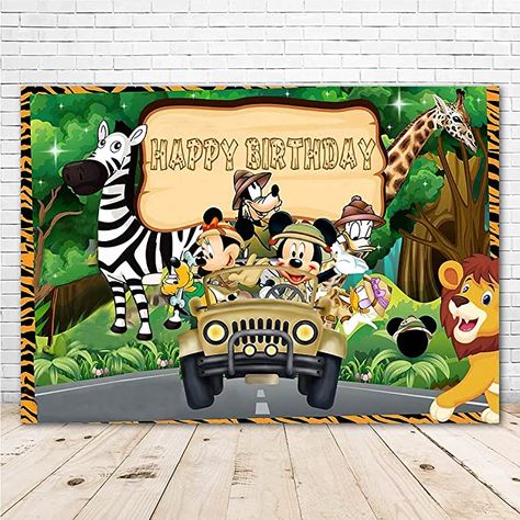 Mickey Mouse Backdrop, Truck Background, Forest Birthday Party, 60th Birthday Party Decorations, Diy Birthday Backdrop, Dinosaur Party Supplies, Forest Birthday, Jungle Theme Birthday, Jungle Birthday Party