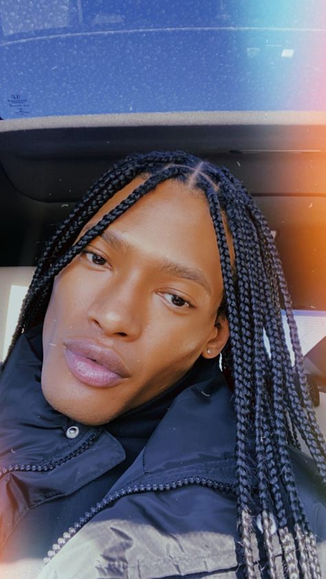 Men Knotless Braids, Box Braid Extensions, Box Braids Men, Men Hair Color, Long Box Braids, Braids With Extensions, Mens Braids, Braids For Long Hair, Long Braids