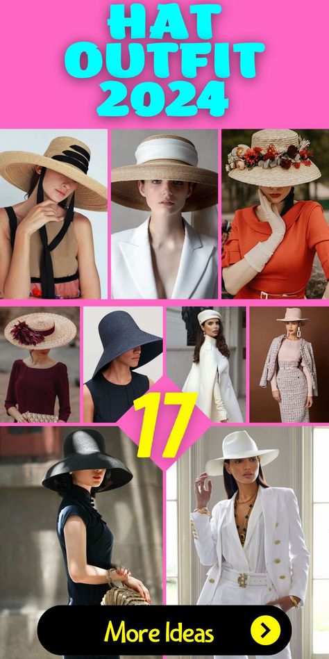 Embrace the fashion trends of 2024 with hat outfits that leave a lasting impression. Explore a wide array of headwear, from trendy bucket hats to classic fedoras, and from baseball caps to chic berets. Men can elevate their style with timeless mens fedoras or embrace the casual charm of newsboy caps. Meanwhile, women can make a statement with black bucket hats or add a touch of elegance with French baret styles. Don't forget to stay warm in winter with cozy beanies and ushankas. Stylish Hats For Women Classy, 2024 Hat Trend, Hat Trends 2024, Elegant Hats Classy, Beret Outfit Summer, Baret Hat Outfit, Spring Hats For Women, Summer Hat Outfits, Outfits With Fedora Hats