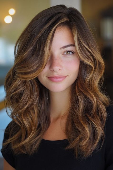 fall hair color ideas for brunettes #FallHairColors #BrunetteHair #AutumnHairTrends #WarmTones #BrunetteBalayage #RichShades #SeasonalHair #HairInspo #CaramelHighlights #ChocolateBrownHair Ideas For Dark Brown Hair, For Brunettes Balayage, Balayage Inspiration, Brunettes Balayage, Balayage Hair Color Ideas, Balayage Ideas, Warm Brunette, Rich Brunette, Sleek Hair