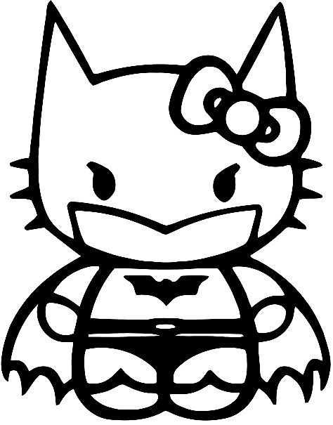 Hello Kitty Batman Vinyl Decal Sticker Coloring Page - Free Printable Coloring Pages Coloring pages for kids #coloringpagesforkids Coloring page for kids #coloringpageforkids Kids coloring page #kidscoloringpage 22.605 Hello Kitty Coloring Book Pages, Colouring Pages Hello Kitty, Hello Kitty Coloring Pages Printable, Black And White Hello Kitty, Hello Kitty Batman, Creation Coloring Pages, Coloring Pages For Teenagers, Batman Coloring Pages, Hello Kitty Colouring Pages