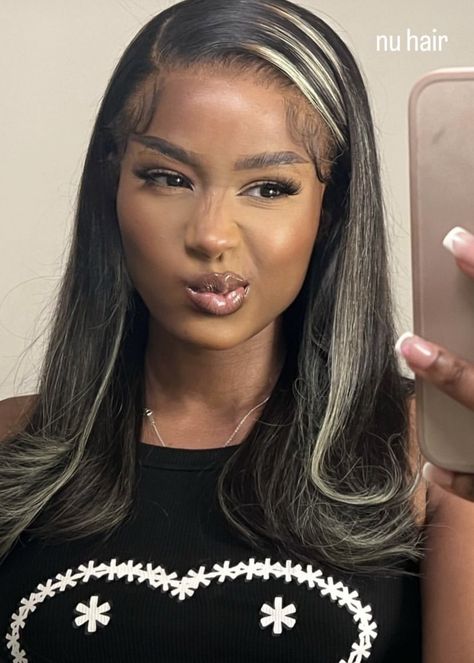 Highlight Wig For Black Women, Grad Hair, Bday Hair, Highlight Wig, Wig For Black Women, Girl Hair, Lace Wig, Black Girls Hairstyles, Lace Wigs