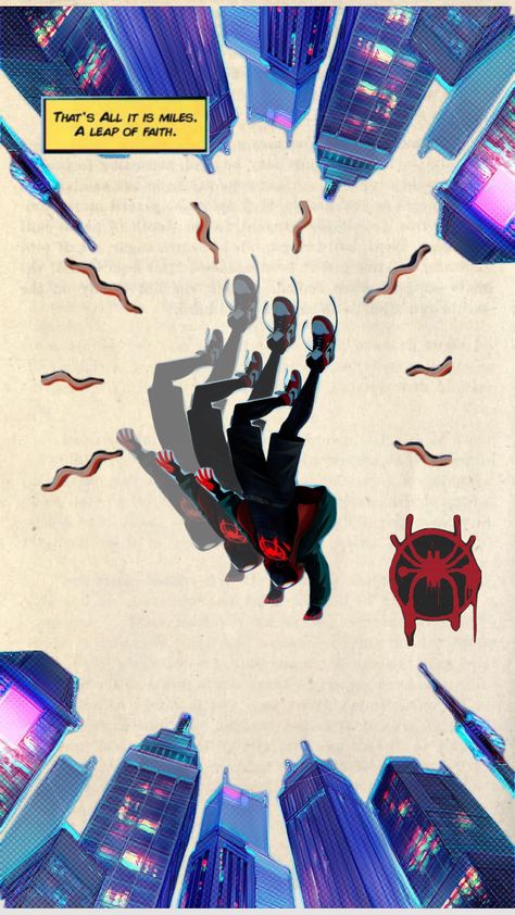 #spiderman #spidermanaesthetic #spiderverse #milesmorales Leap Of Faith Spiderman, Faith Tattoo, A Leap Of Faith, Leap Of Faith, Spider Verse, Anime Wallpaper, Spiderman, Anime