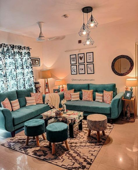 Indian House Living Room Ideas, Simple Indian Living Room Designs, Small Living Room Decor Indian, Sofa Colour Combinations, Perfect Living Room Decor, Sofa Area, Living Room Ideas Indian, Living Room Decor Indian, Indian Living Room