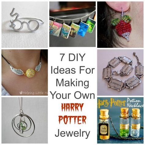 7 Ideas For Making Your Own Harry Potter Jewelry #harrypotter #hogwarts #jewelrymaking #jewelry #tutorials #craft #pendant #jewellery #jewelryDesigns #jewelrytutorials Hogwarts Jewelry, Harry Potter Diy Crafts, Harry Potter Earrings, Harry Potter Bracelet, Harry Potter Necklace, Diy Harry Potter, Harry Potter Potions, Harry Potter Bedroom, Harry Potte