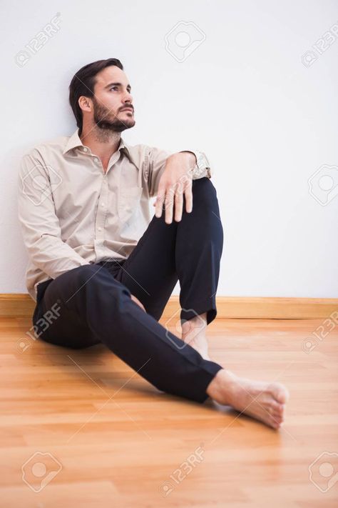 Sitting Against Wall Pose, Man Leaning Against Wall, Against Wall Pose, Sitting Against Wall, Leaning Against Wall, Sitting Pose Reference, Sitting Poses, Man Sitting, Mountain Scene