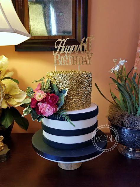 Kate Spade Party Theme, Coco Chanel Birthday Party, Kate Spade Cake, Victoria Secret Cake, 75 Birthday Cake, Tiered Cakes Birthday, 50th Cake, Elegant Birthday Cakes, Kate Spade Inspired