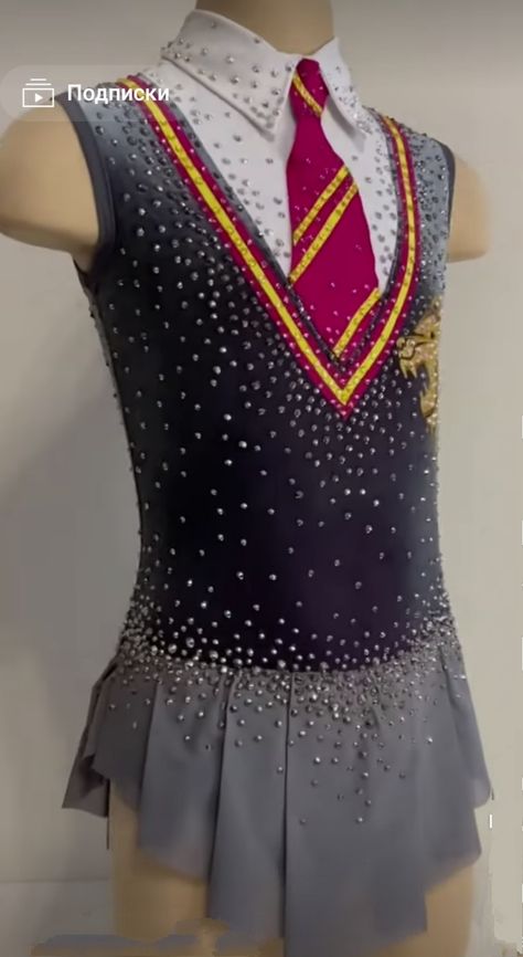 Harry Potter Dance Costume, Gymnastics Dress, Cheer Costumes, Rhythmic Gymnastics Costumes, Solo Dance Costumes, Leotards Gymnastics Rhythmic, Pretty Dance Costumes, Pole Dance Wear, Dance Competition Dress