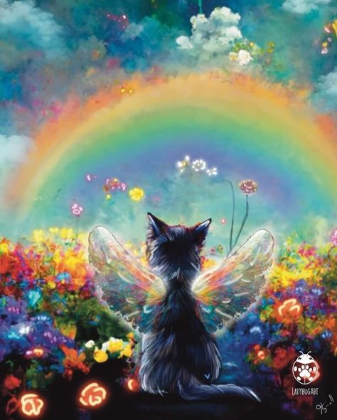 I Miss My Cat, Heaven Painting, Cat Heaven, Bridge Painting, Dog Quotes Love, Dog Heaven, Pet Remembrance, Angel Cat, Ginger Cat