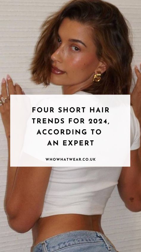 It's no secret that short hair has grown in popularity over the last year or two, with the likes of Hailey Bieber and Zendaya convincing everyone to get a bob hairstyle, but what's in store for 2024? Italian Haircuts Woman, Short Bob Celebrities, Short Hairstyle Celebrities, Bob Haircut Hailey Bieber, Haircuts 2024 Short, Hailey Bieber Haircut Short, Long Bob Celebrities, Hailey Bob Hair, No Styling Short Haircut