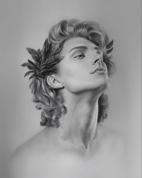 this is exactly how apollo appears to me.  so beautiful Mythology Tumblr, Apollo Aesthetic, Greek Party, Drawing Portraits, Greek Mythology Art, Greek And Roman Mythology, Roman Mythology, Mythology Art, Drawing Pencil