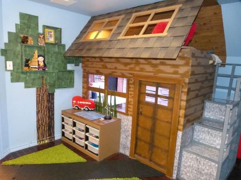 Do you have a child that loves all things Minecraft?  These are some great ideas for helping feed your Minecrafter’s creative mind.  Any cube shaped object can be ‘crafted’ into d… Minecraft Bedrooms, Minecraft Room Ideas, Minecraft Bedroom Ideas, Bedroom Minecraft, Minecraft Bedroom Decor, Bedroom Ideas Minecraft, Minecraft Diy, Minecraft Houses Blueprints, Minecraft Bedroom