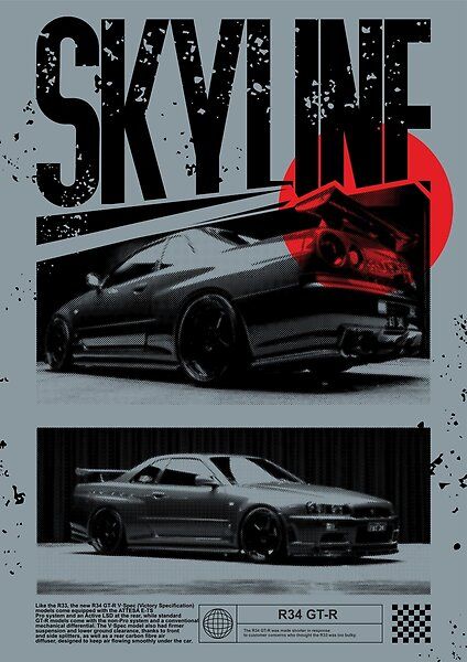 Nissan Skyline R34 GTR Poster Nissan Skyline Poster, Nissan Skyline Gtr R34 Wallpapers, Gtr Skyline R34, R33 Skyline Gtr, Nissan Gtr 34, Gtr Poster, Gtr R34 Skyline, Car Profile, R34 Skyline Gtr