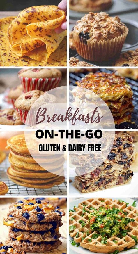 Try these healthy gluten free dairy free breakfast on the go from around the web, all made with whole foods rich in nutrients. This list of gluten and dairy free breakfast on the go has both sweet and savory recipes that can be made in advance, portioned and also easily packed to be taken with you on the road. #glutenfreedairyfreebreakfast #onthego #breakfastonthego #glutenfreedairyfreerecipes #healthy #recipes #SavoryDairySnacks Gluten And Dairy Free Breakfast, Breakfasts On The Go, Gluten Free Dairy Free Breakfast, Nutritious Breakfast Ideas, Dairy Snacks, Energy Breakfast, Dairy Free Breakfast, Dairy Free Breakfasts, Gluten Free Dairy Free Recipes