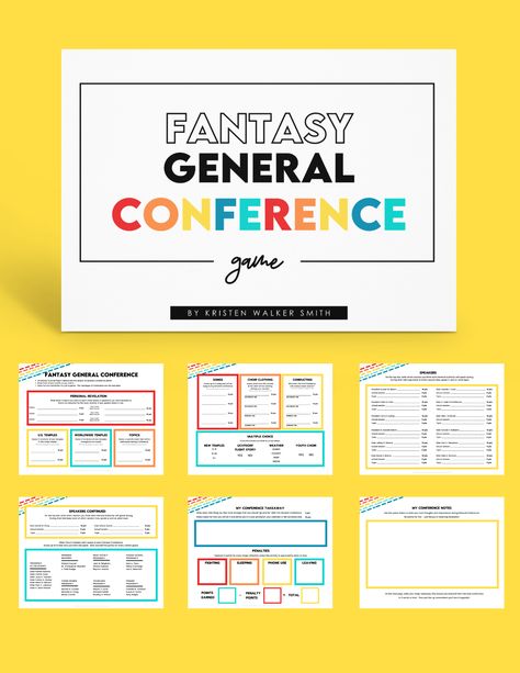 Fantasy General Conference Game - Kristen Walker Smith General Conference Fantasy Game, General Conference Mutual Activities, Seminary General Conference Ideas, Lds Conference 2023, General Conference Review Games, Yw General Conference Ideas, Fantasy General Conference, General Conference Traditions, General Conference Games