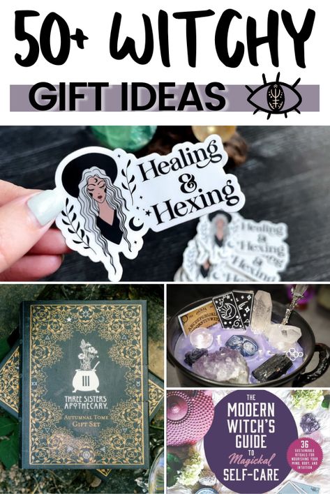 Diy Witch Gifts Ideas, Diy Mystical Gifts, Witchy Christmas Gift Ideas, Witchy Present Ideas, Witchcraft Gifts Ideas, Witch Present Ideas, Metaphysical Gifts Diy, Gift Ideas For Witches, Birthday Gifts For Witches