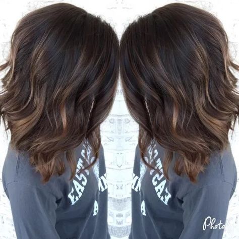 60 Hairstyles Featuring Dark Brown Hair with Highlights Dark Hair Highlights And Lowlights, Mocha Highlights On Dark Hair, Dark Brown Hair With Highlights, Highlights For Dark Brown Hair, Hair 2016, Hair Contouring, 60 Hairstyles, Hair With Highlights, Highlights Blonde