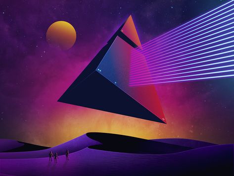 Departure: NeoWave by James White Wallpaper Iphone Vintage, Synthwave Art, 1366x768 Wallpaper Hd, Hp Lovecraft, New Retro Wave, Graphic Design Course, James White, Retro Waves, Futuristic Art