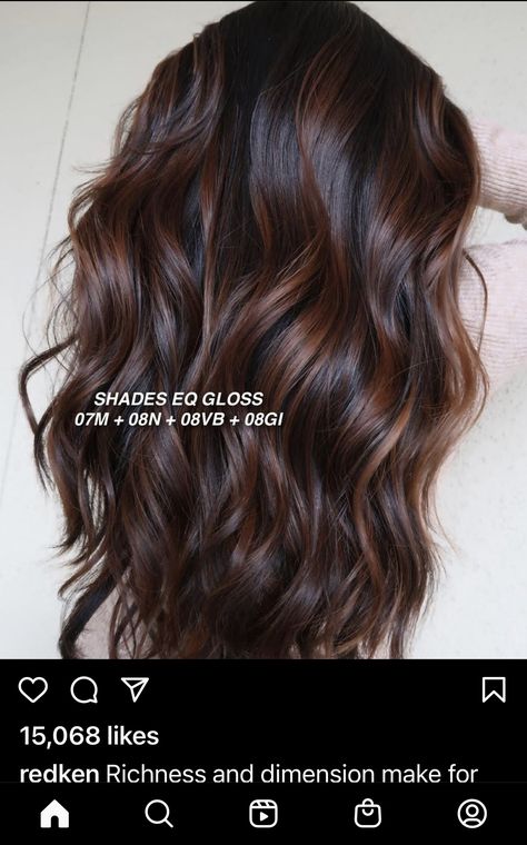 Redkin Eq Shades Formulas Dark Brown, Rich Brunette Shades Eq Formula, Dimensional Brunette Formula Shades Eq, Chocolate Brown Redken Formulas, Dimensional Brunette Redken Formula, Chocolate Balayage Formula Redken, Chocolate Brunette Shades Eq, Brown Hair Color Chart, Toner For Blonde Hair