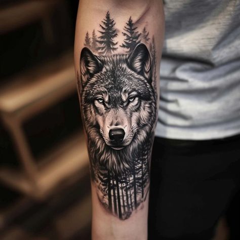 Wolf Shoulder Tattoo Men, Shoulder Wolf Tattoo, Wolf Shoulder Tattoo, Wolf Tattoo For Men, Inside Bicep Tattoo, Travel Tattoo Ideas, Bicep Tattoo Men, Shoulder Tats, Wolf Tattoos Men