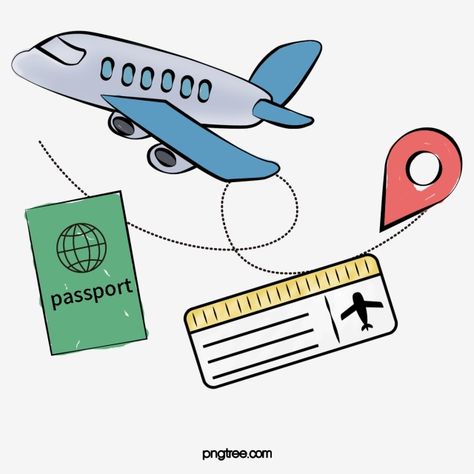 Travel Cartoon Art, Cute Travel Drawings, Travelling Clipart, Tourism Drawing, Travel Graphics, Travel Cartoon, Travel Png, Dream Background, Travel Vector