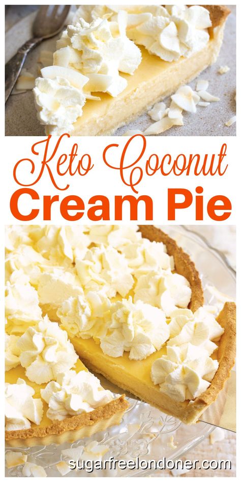 Keto Coconut Cream Pie, Budget Keto, Keto Pecan Pie Recipe, Desserts Board, Keto Pies, Desert Board, Keto Pie, Almond Flour Crust, Whipped Cream Topping